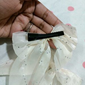 Silver Hair Bows (Set of 2)