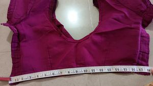 Magenta Silk Blouse with Border