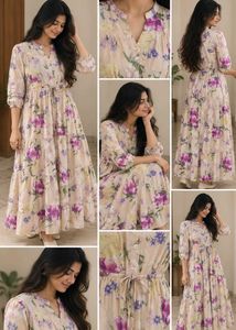 Elegant Floral Tiered Maxi Dress