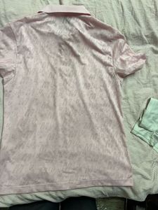 Mizuno Pink All-Over Logo Polo Shirt