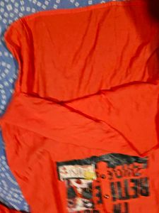 Orange Graphic Print Tunic t shirt dress imported