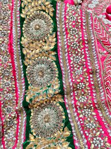Stunning Pink heavy handwork bridal lehenga Choli