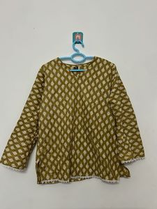 Printed Kurta Top with Lace Detail