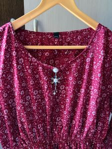 Maroon Midi Dress | Knee-Length | XXL | Never Worn