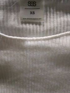 White Ribbed T-Shirt (size 28)