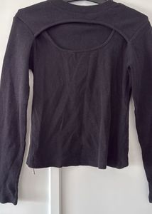 Black Cutout Long Sleeve Top, Bust- 34/32