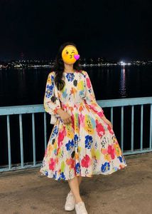 Colorful Abstract Print Dress