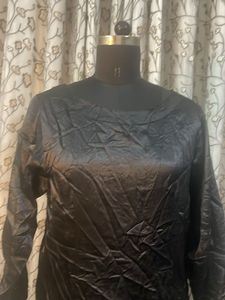 Sleek Black Satin Dress
