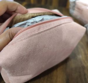 Tira Nude Pink Suede Pouch..