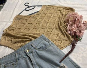 Oversized Knitted Crochet Top