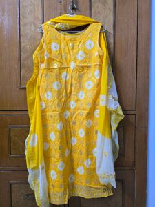 Embroidered Kurta set with Trouser and Dupatta