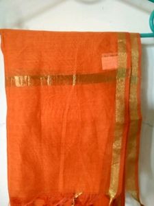 Vibrant Orange Silk dupatta