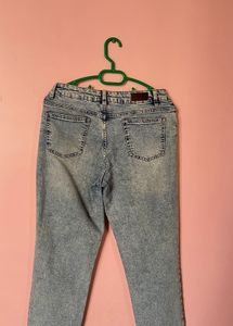Womens Acid Wash Ripped Jeans