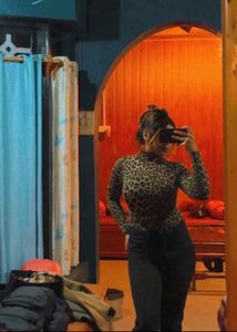 Leopard Print Turtleneck Top
