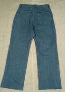 High-Waist Wide-Leg Jeans Pearl &amp; Bow Detailing