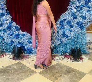 Elegant Pink Saree with Embellished Blouse