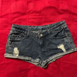 Distressed Denim Shorts