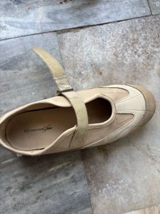 Comfortable Beige Mary Jane Flats