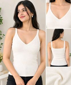 Women's Ribbed Knit V-Neck Tank Top