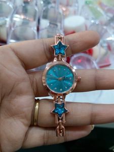 brand new blue color star watch for women