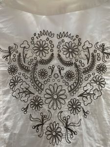 Classic White Button-Up Shirt with embroidery
