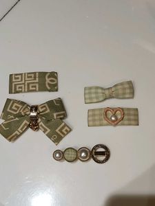 Assorted Green Hair Clip Set (set of 5)