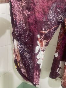 Bohemian Floral Print Batwing Sleeve Top