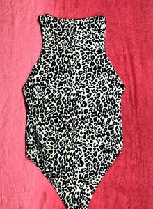 Tiger Print Women's Short Sleeve Bodysuit