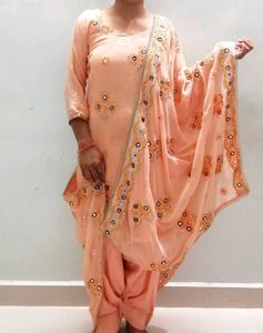 Heavy Work Patiala Kurta Set For Women
