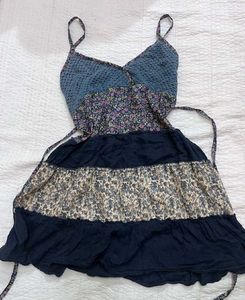 Boho Floral Patchwork Mini Dress