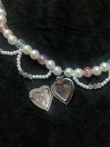 heart and Pearl Beaded Choker