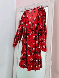 Berrylush Women V-Neck Wrap Mini Dress