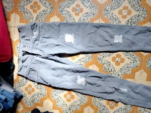 Distressed Grey Jeans