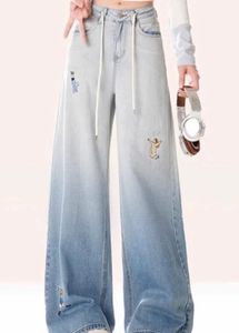 Wide Leg Jeans with Ombre Wash