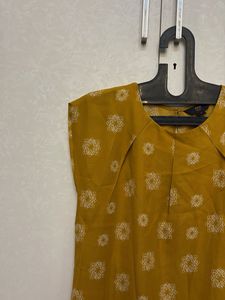 Mustard Yellow Printed Top