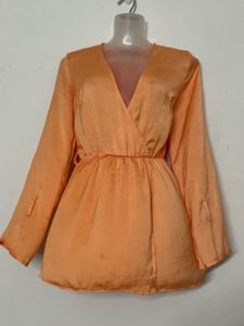 BRANDED Elegant Orange Wrap Top