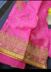 Vibrant Pink Embroidered Kurta Set