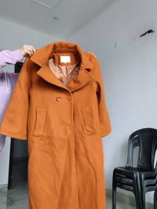 Orange Wool Blend Overcoat