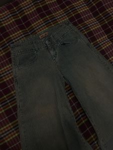 Striped Wide Leg Jeans