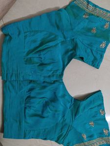 Stunning Teal Embroidered Saree