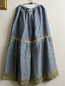 Elegant Navy Blue Embroidered Garara Set