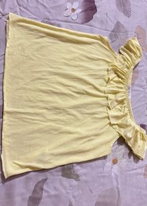 Chic Yellow off shoulder Ruffled Tank Top