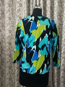 Colorful Abstract Print Cardigan