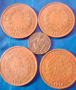 😍1818 Uk One Annna Old Coin 5 PCs combo