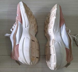 Stylish Pink and White Sneakers