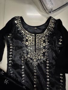 Elegant Black Velvet Salwar Suit