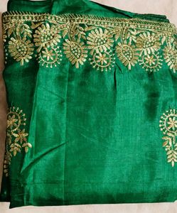 Elegant Emerald Green Saree