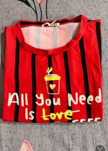 Red Striped Graphic T-Shirt