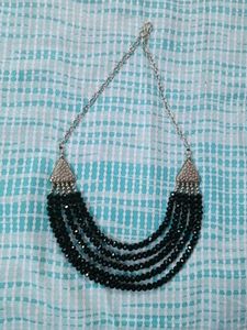 Crystal Black Beaded Necklace