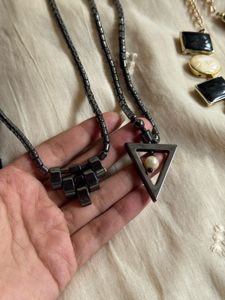 Metallic beaded necklace